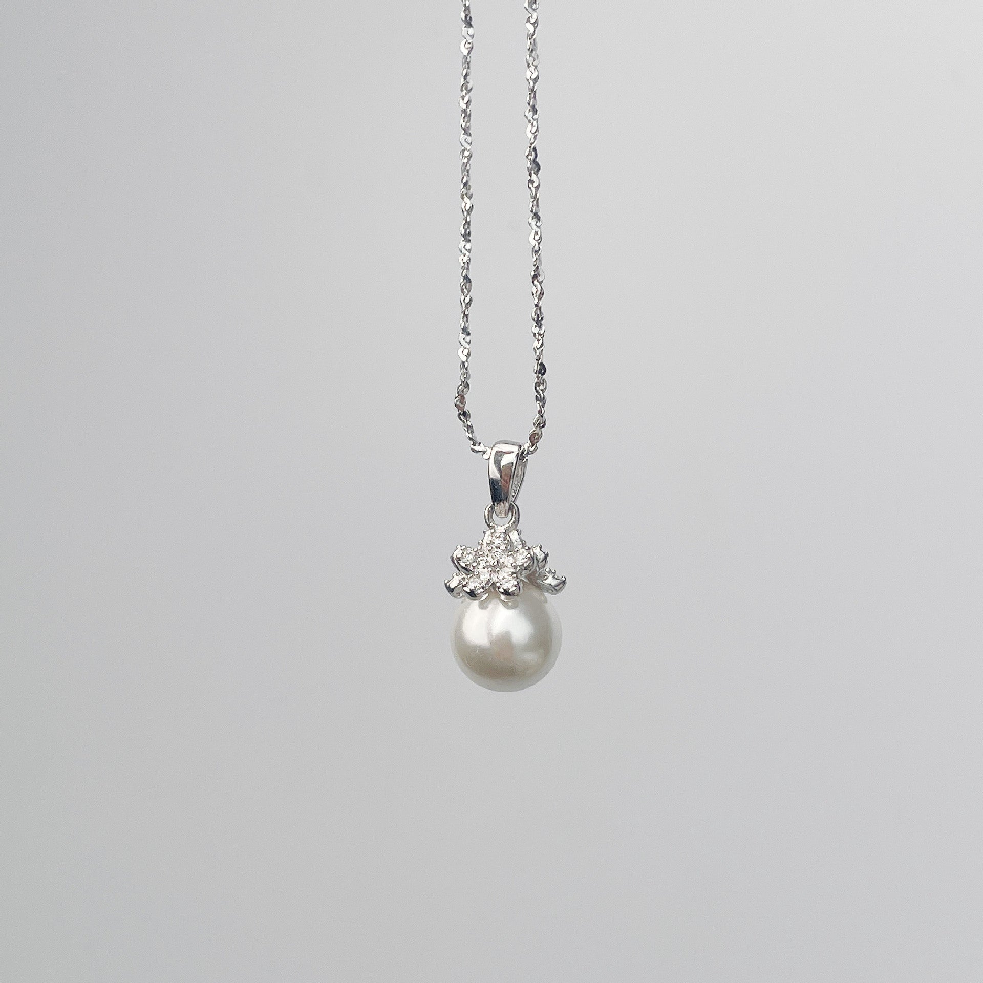 S925 sterling silver pearl necklace