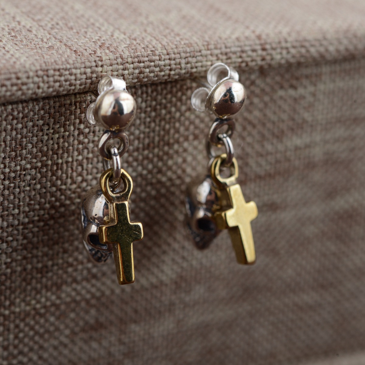 S925 Sterling Silver Halloween Skull Drop Earrings