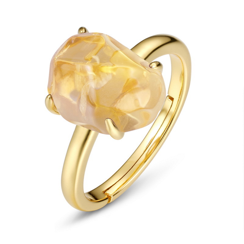 S925 Sterling Silver Gold-Plated Irregular Ring
