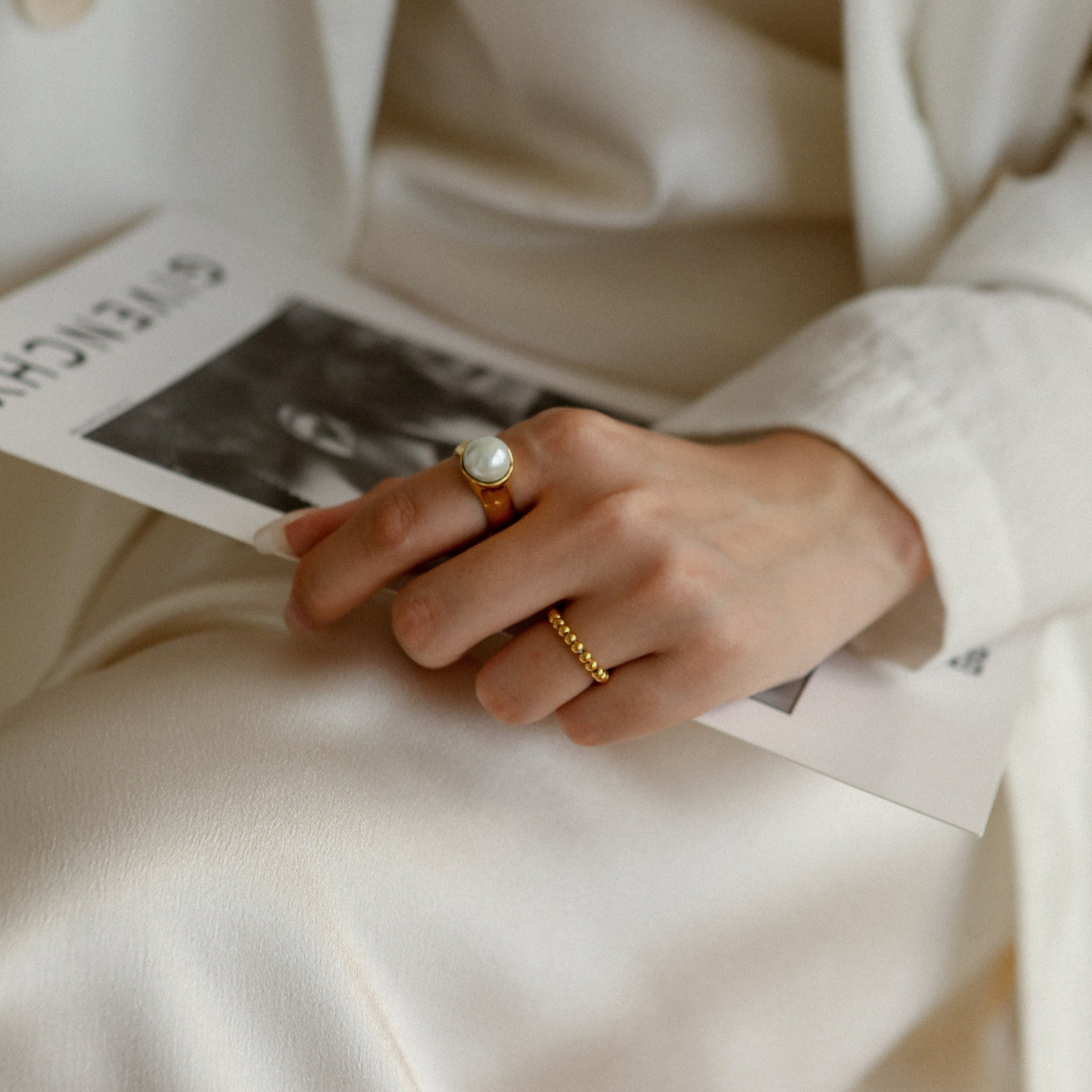 Vintage Pearl Signet Ring