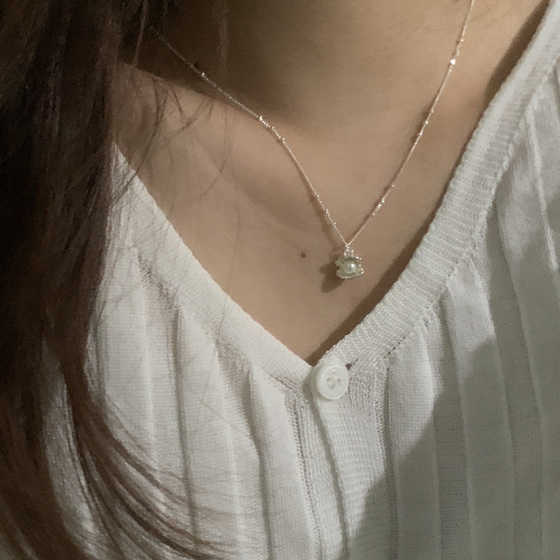 925 Silver Shell Pearl Necklace