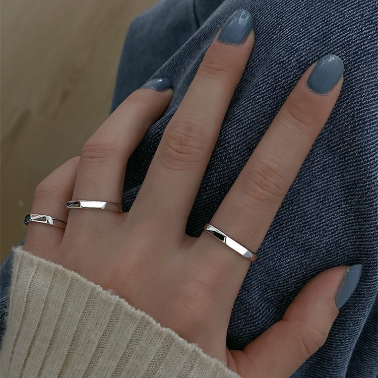 925 sterling silver open ring - silvery
