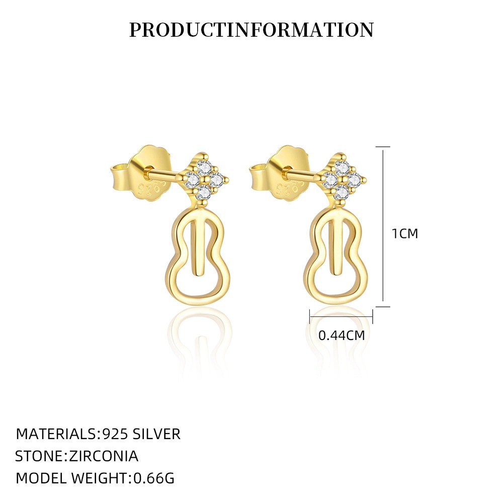 S925 Sterling Silver Small Square Cubic Zirconia Stud Earrings