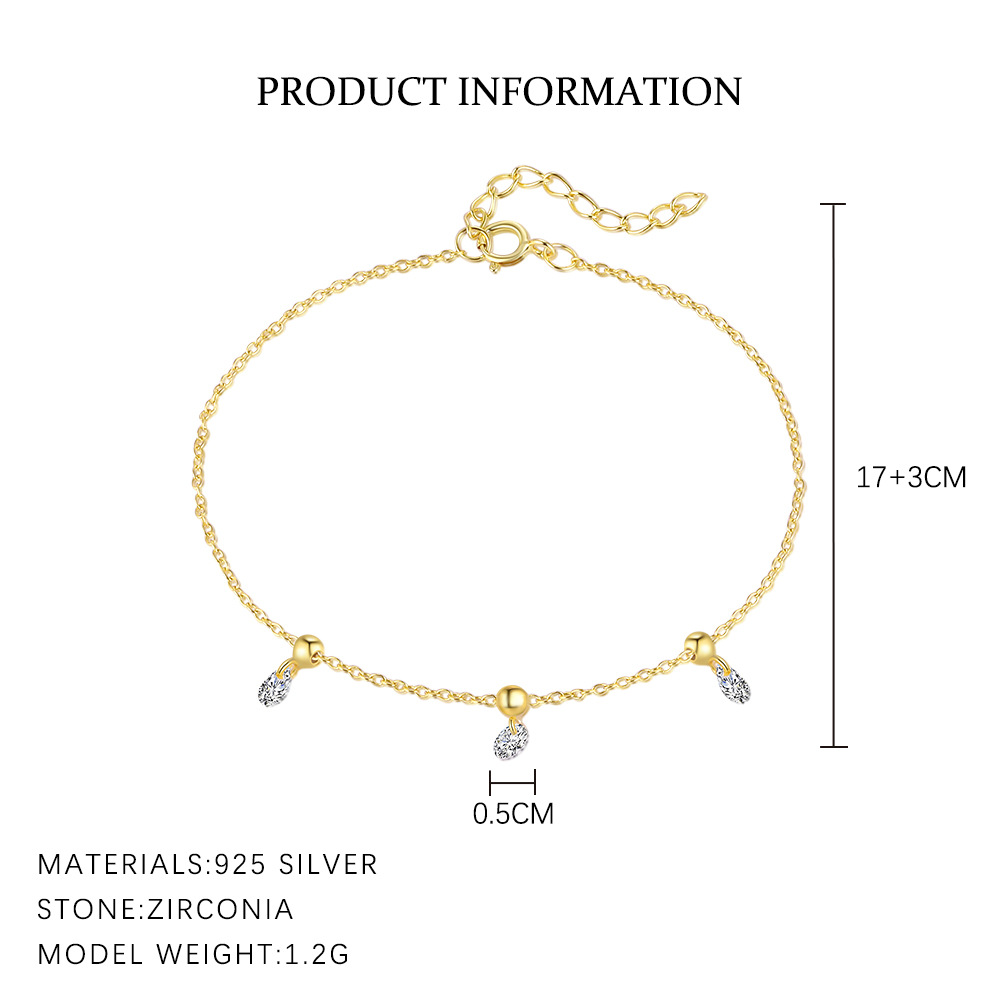 S925 Sterling Silver Bracelet with Zirconia