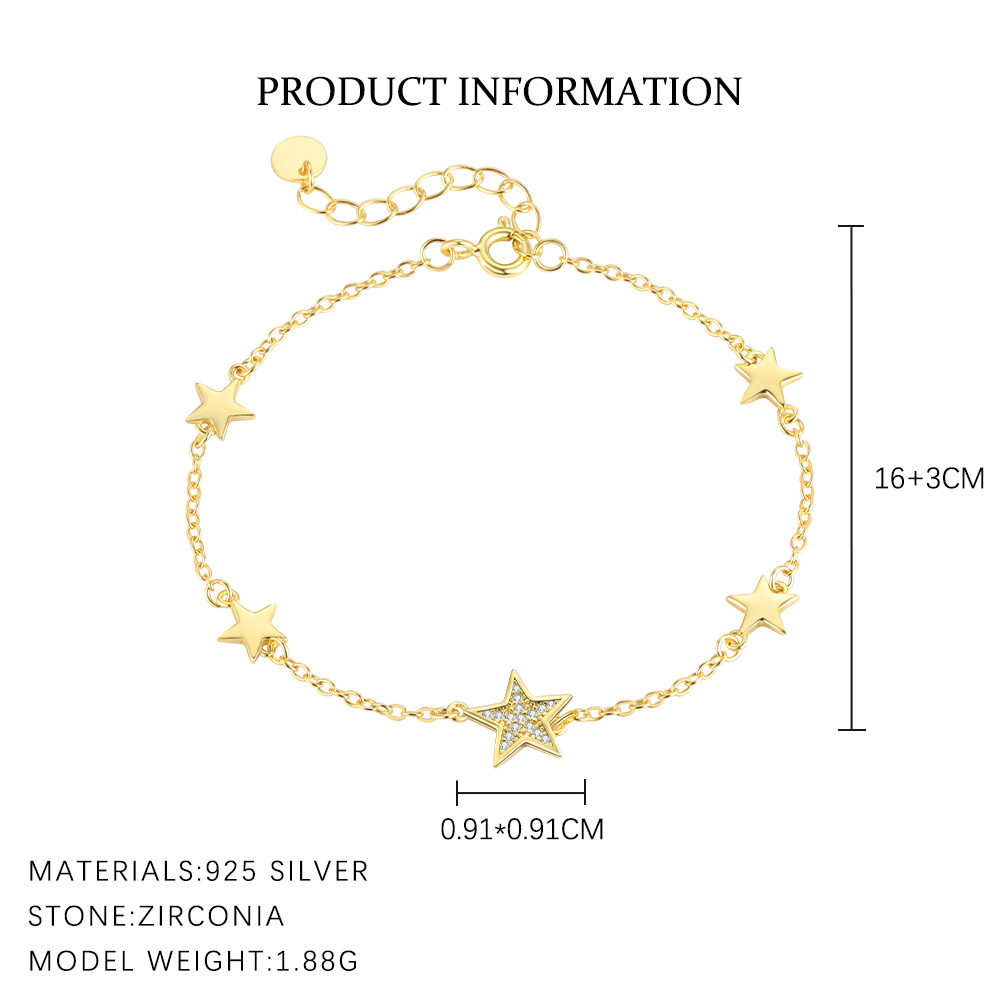 S925 Sterling Silver Bracelet Set with Zirconia
