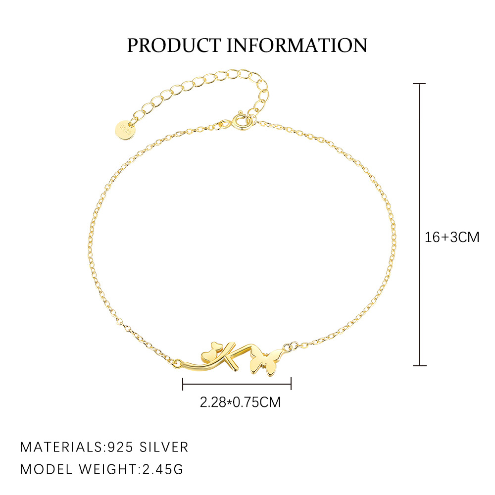 S925 Sterling Silver 26-Letter Bracelet