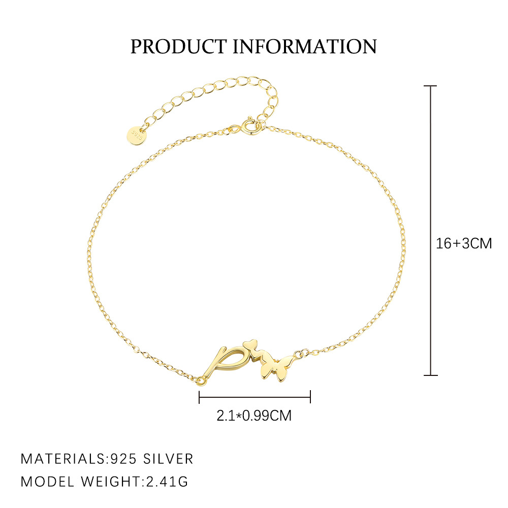 S925 Sterling Silver 26-Letter Bracelet