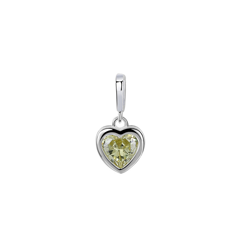 925 Sterling Silver Heart-Shaped Zirconia Pendant