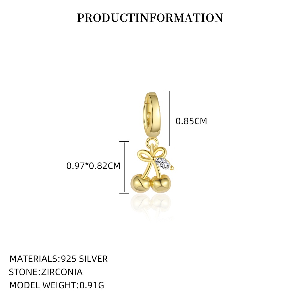 S925 Sterling Silver and Zircon Fruit Pendant
