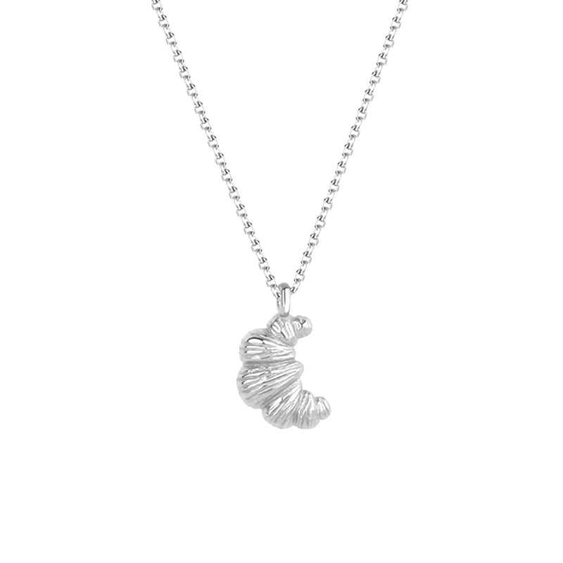 S925 Sterling Silver Croissant Necklace Set