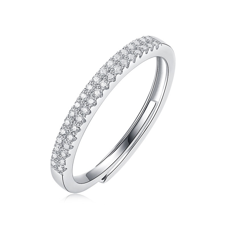 S925 Silver Stackable Moissanite Ring