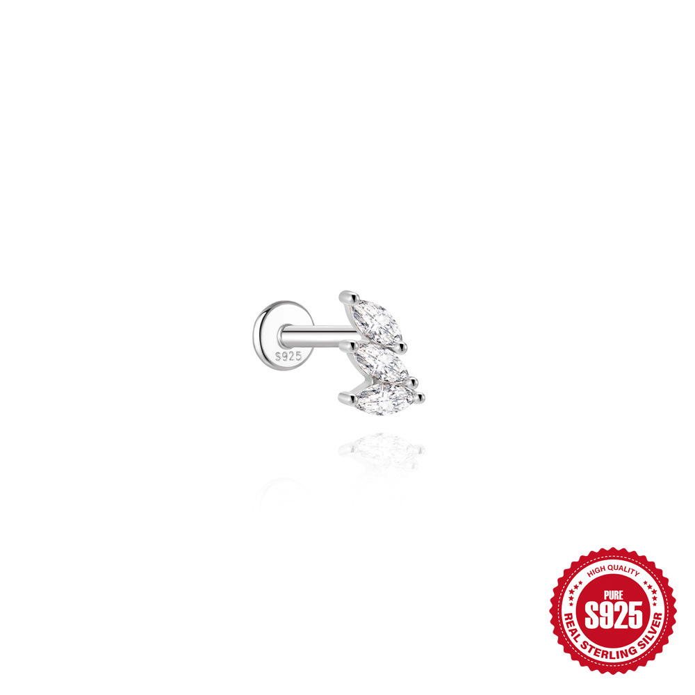 S925 Sterling Silver Square Star & Moon Moissanite Stud Earrings