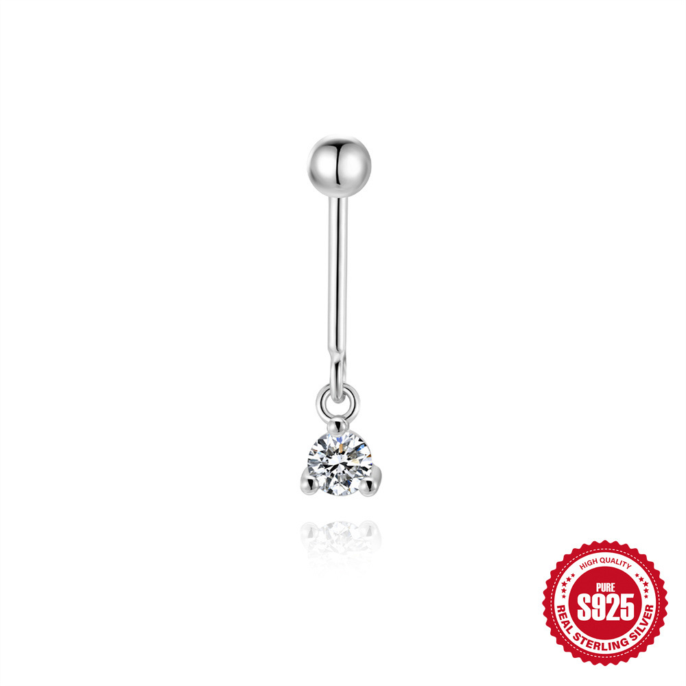 S925 Sterling Silver Bow Moissanite Flat-Back Threaded Cartilage Stud