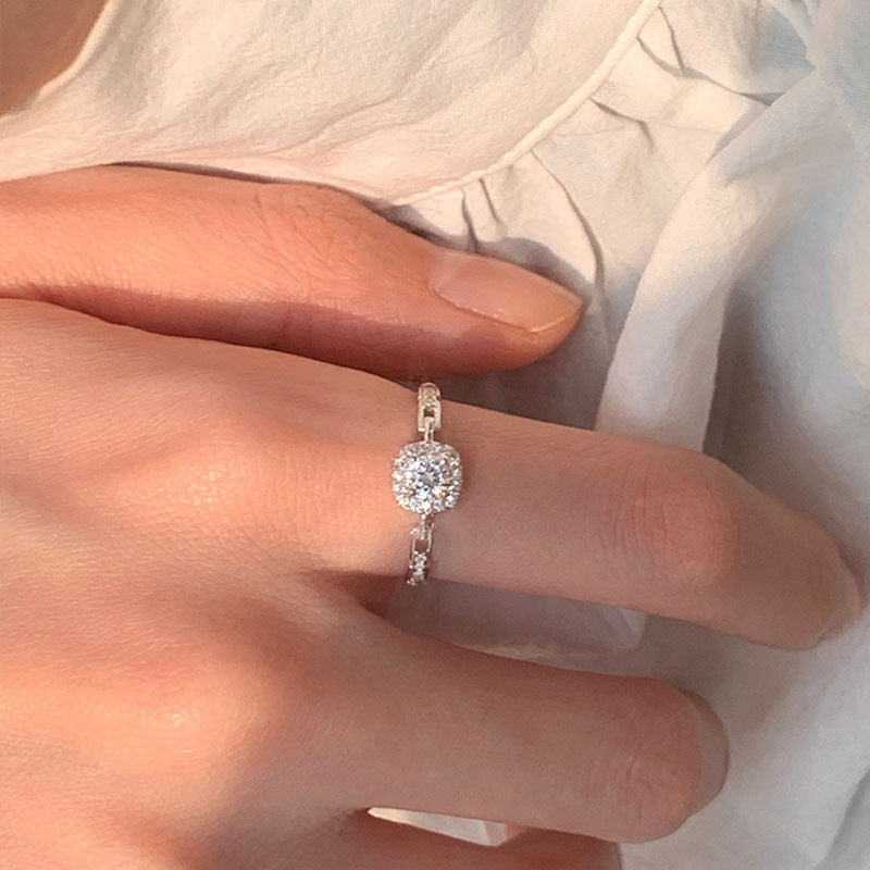 S925 sterling silver zircon ring