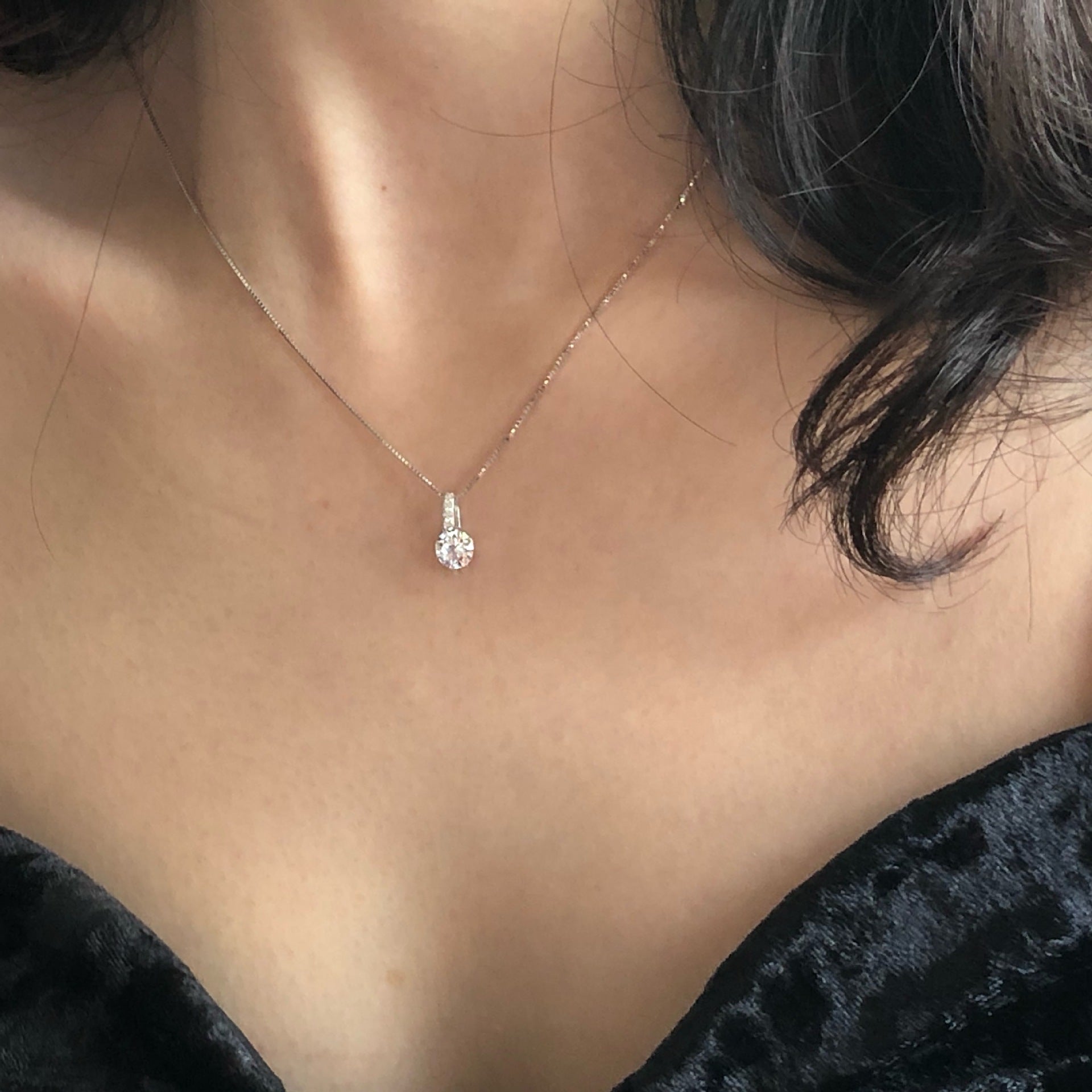 925 sterling silver zircon necklace