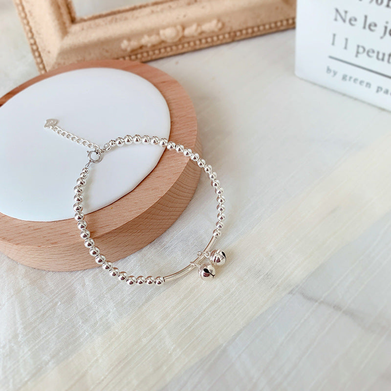 925 sterling silver bell bracelet - silvery