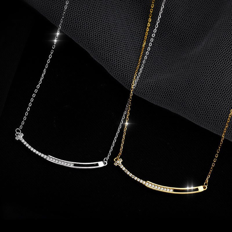 S925 sterling silver smile necklace