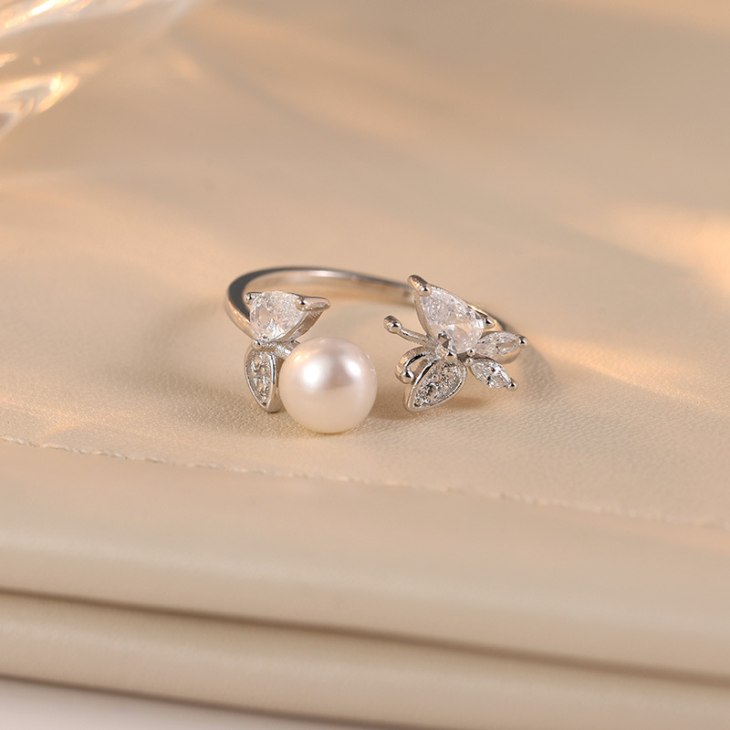 925 sterling silver freshwater pearl ring