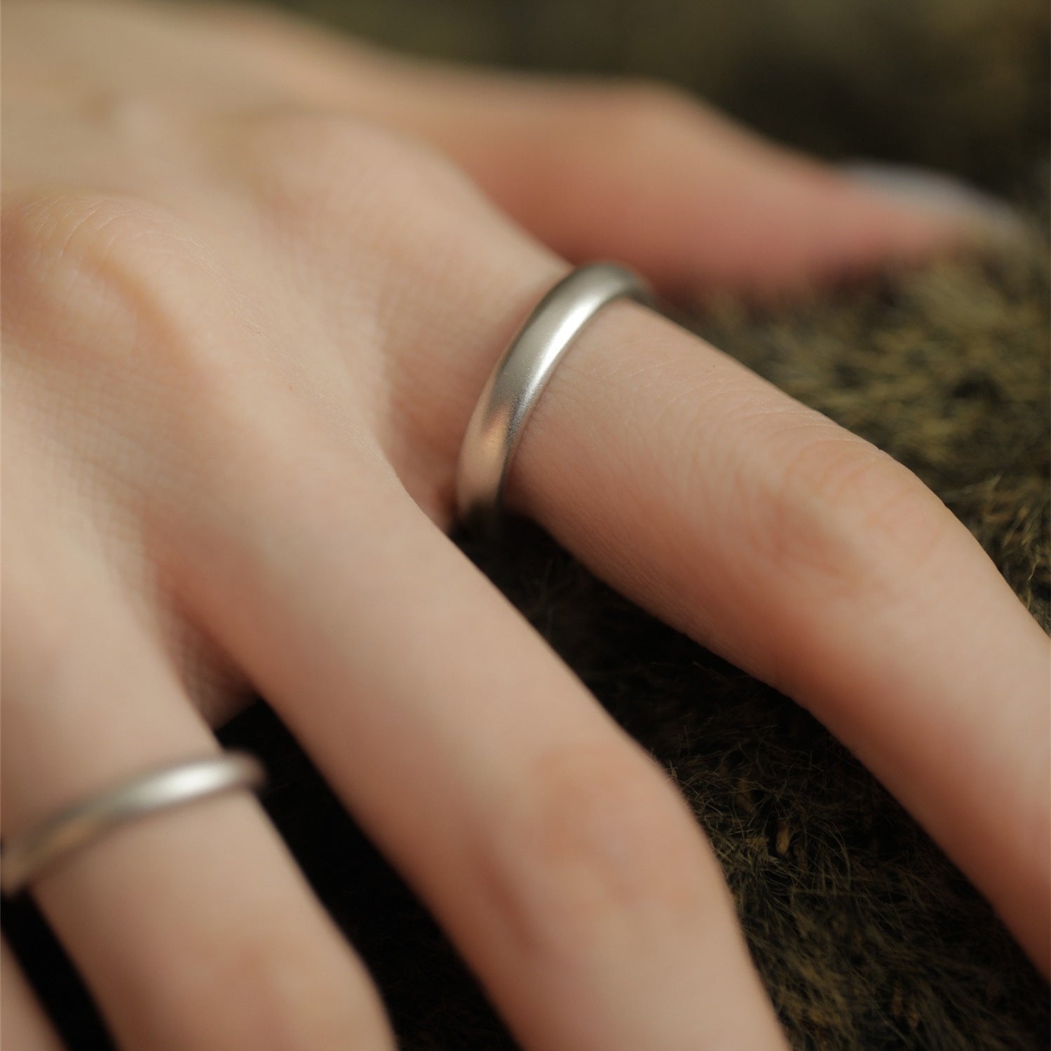 925 sterling silver couple ring matte matte ring