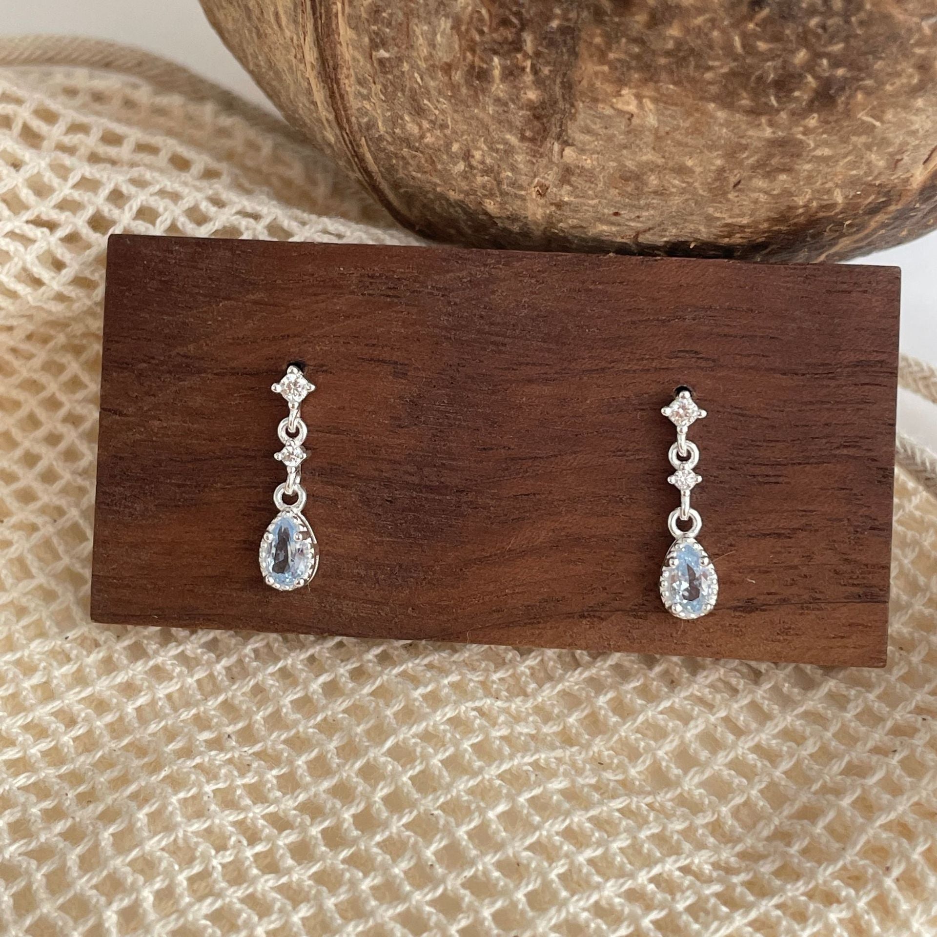 925 sterling silver drip earrings - silvery