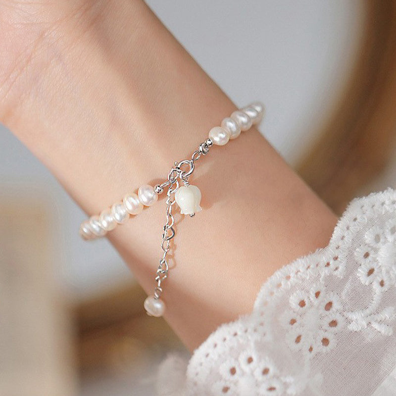 925 sterling silver freshwater pearl bracelet