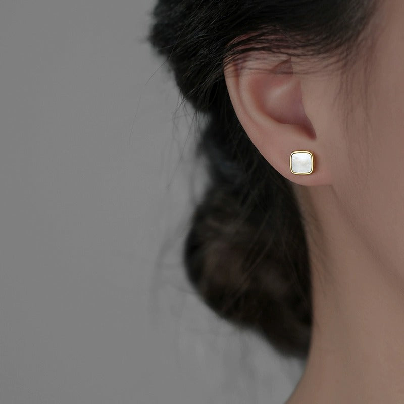 925 sterling silver square earrings