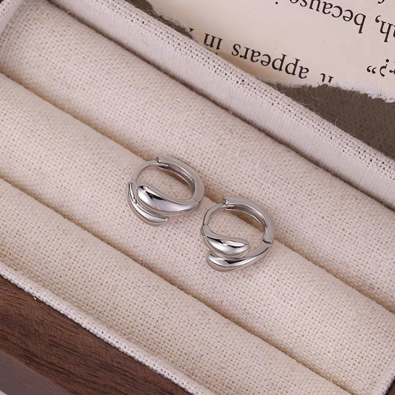 925 sterling silver ear buckle - silvery