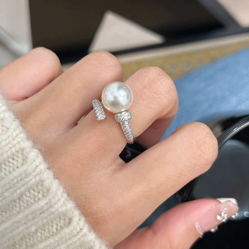 S925 sterling silver pearl ring