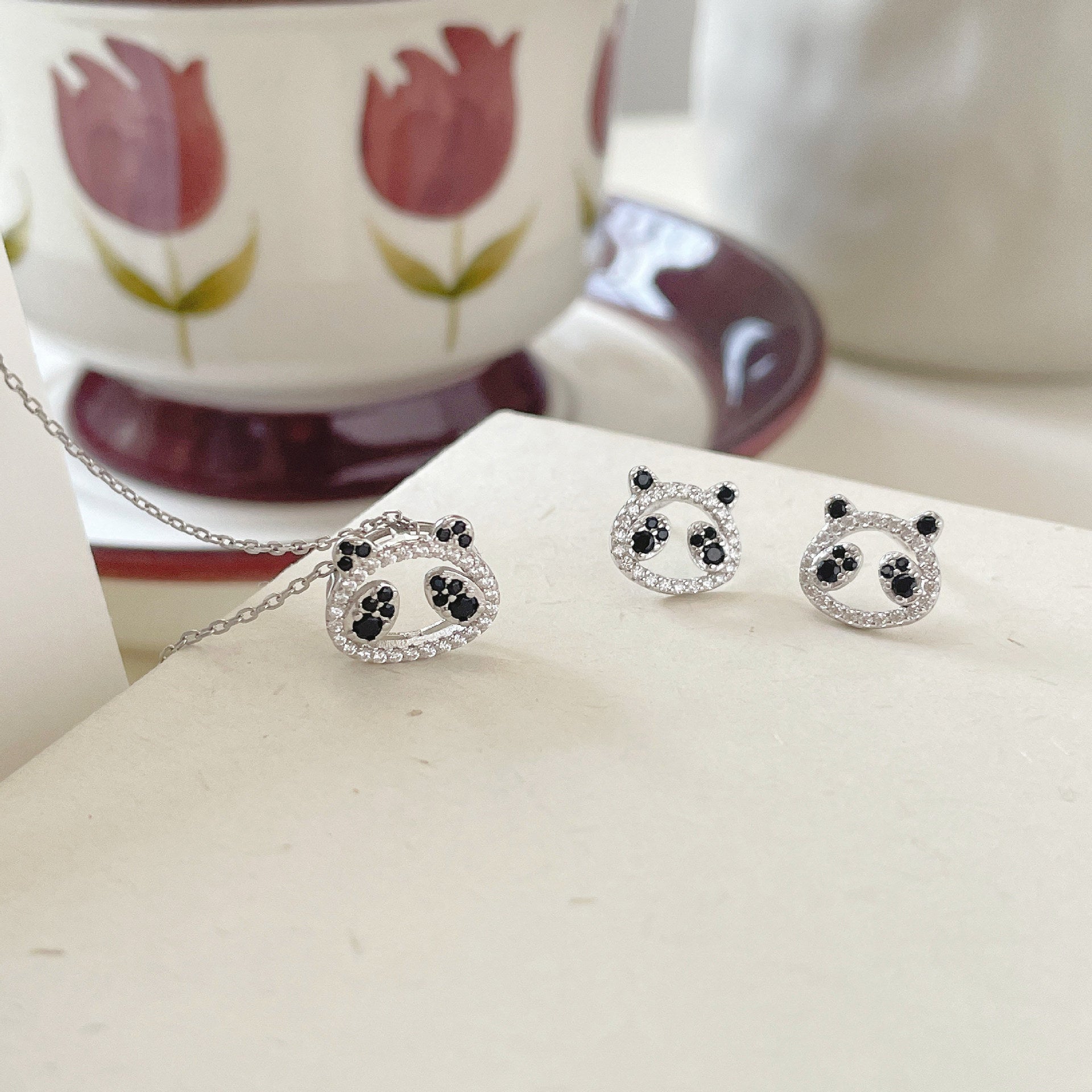 925 sterling silver panda necklace