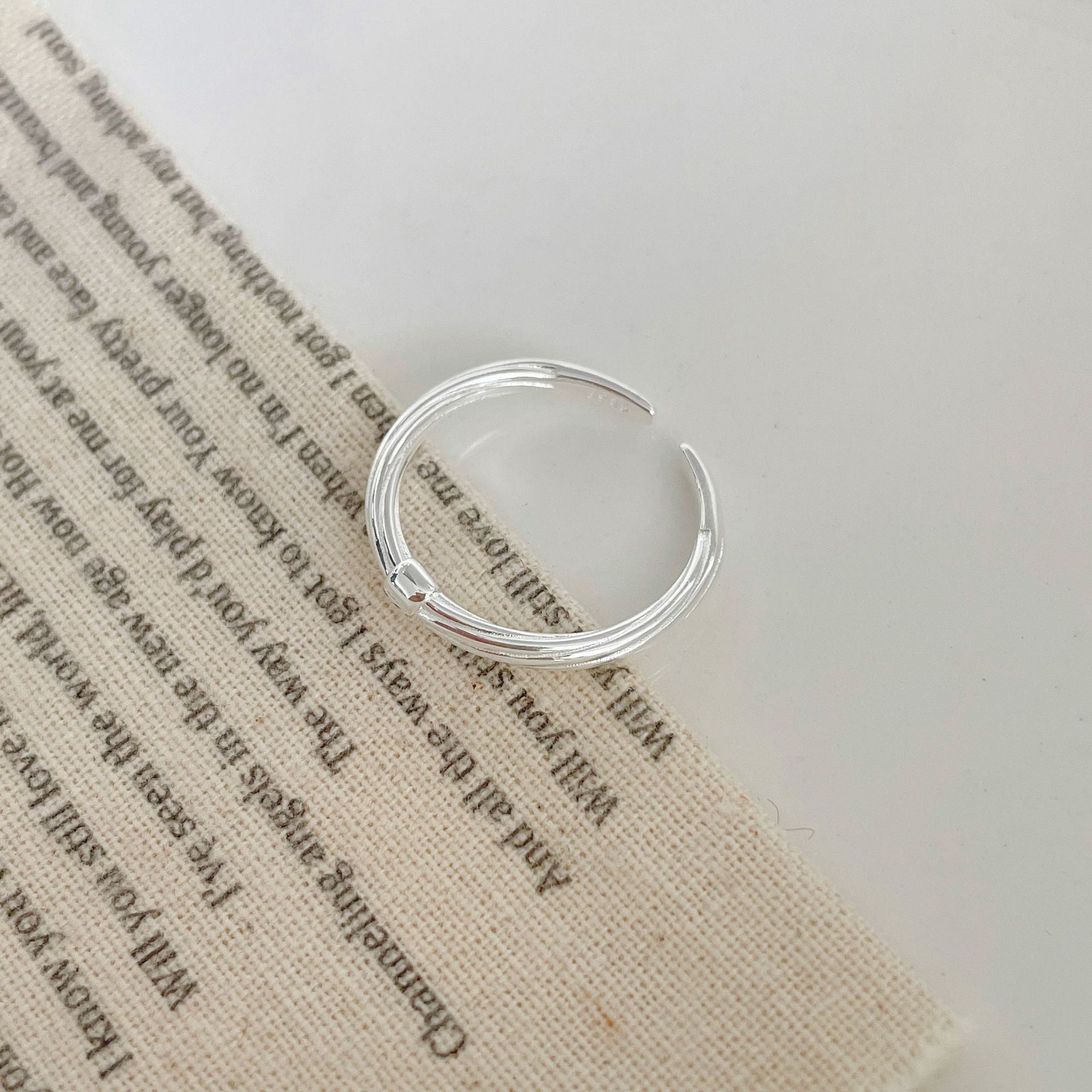 925 sterling silver open-end ring - silvery