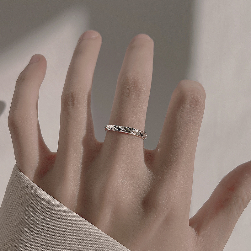 925 sterling silver open-end ring - silvery