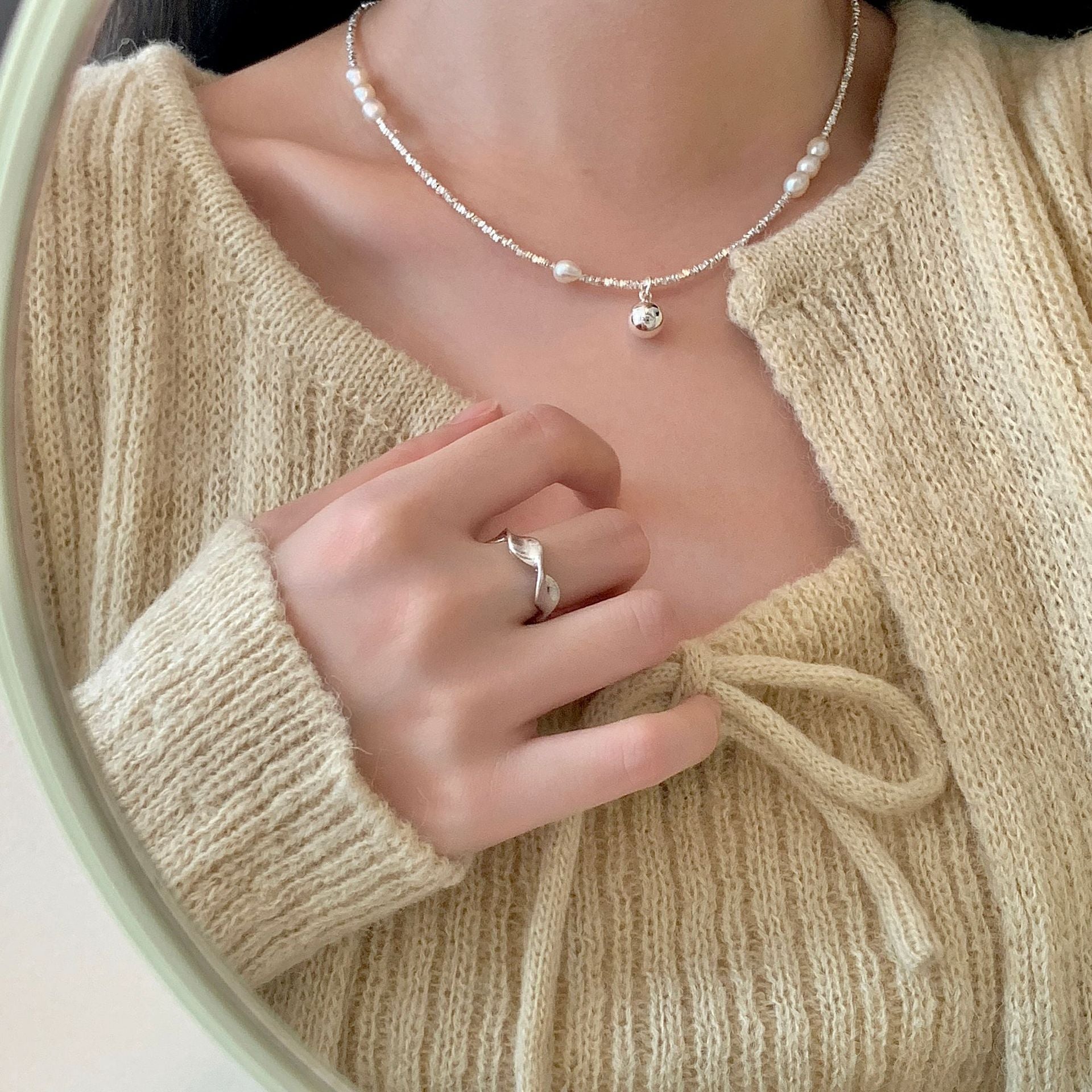 925 sterling silver freshwater pearl necklace