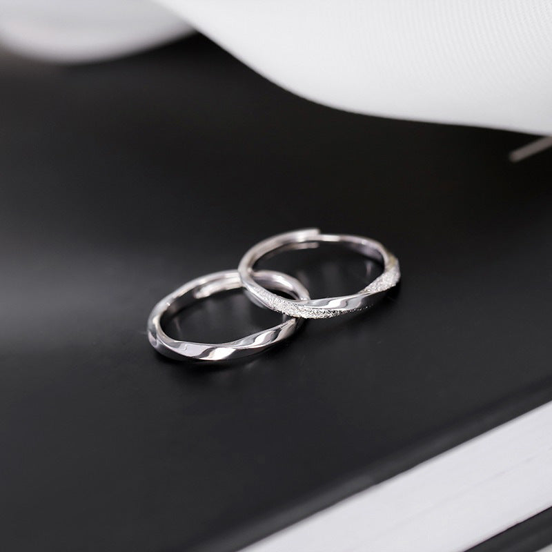 925 sterling silver Mobius ring - silvery