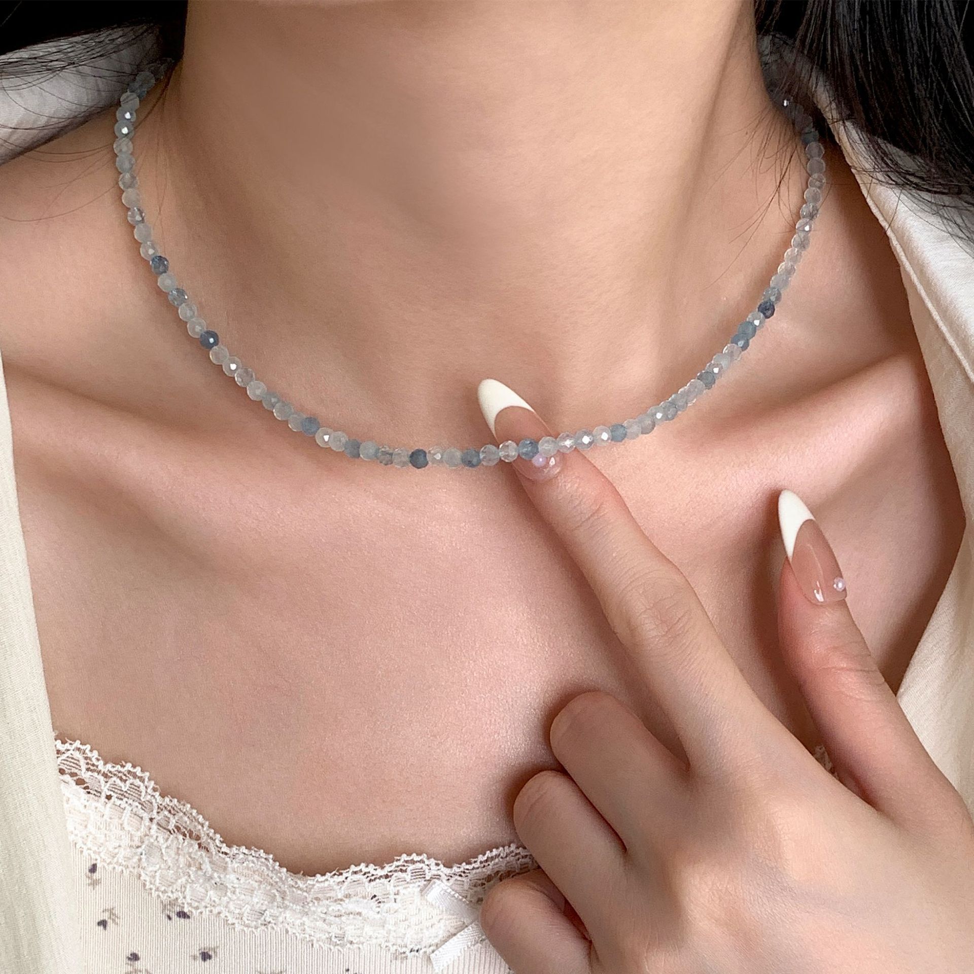 925 sterling silver aquamarine necklace