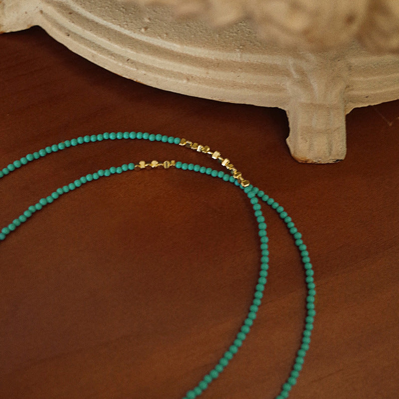 925 sterling silver turquoise necklace - golden