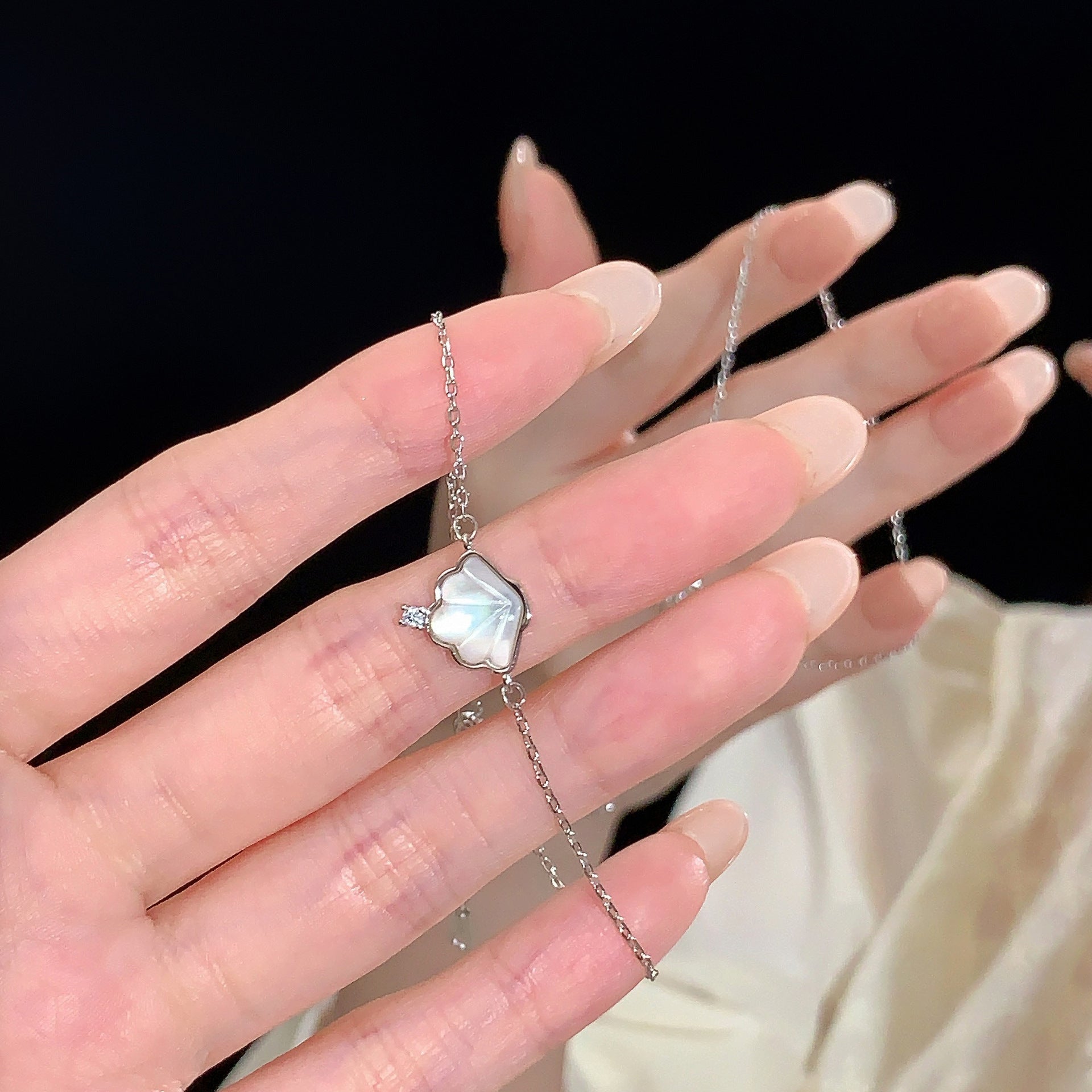 S925 sterling silver shell bracelet