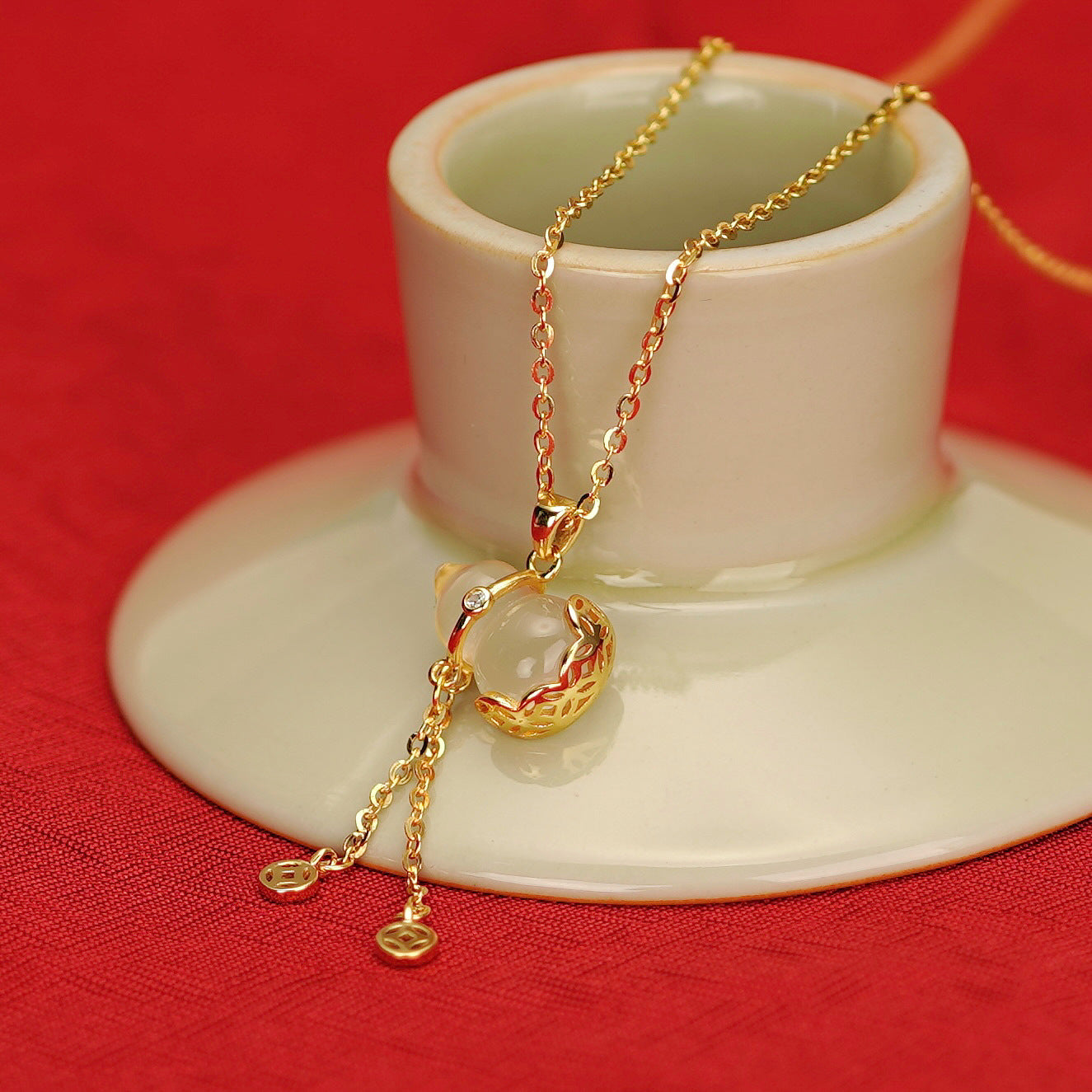 925 sterling silver gourd pendant necklace