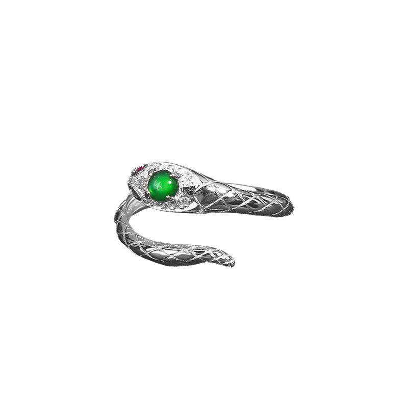 S925 sterling silver zodiac snake ring