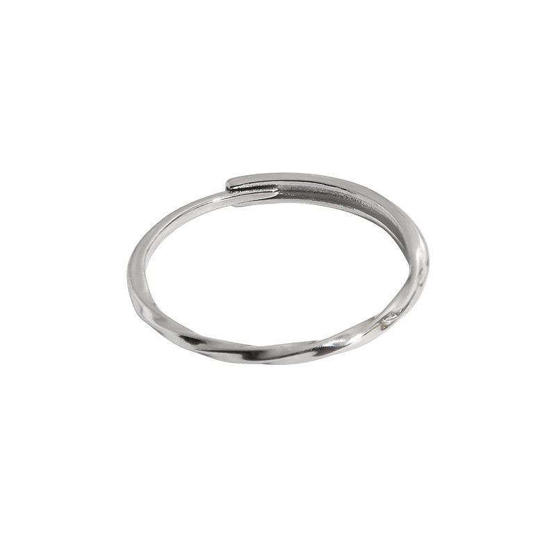 925 sterling silver open ring - silvery