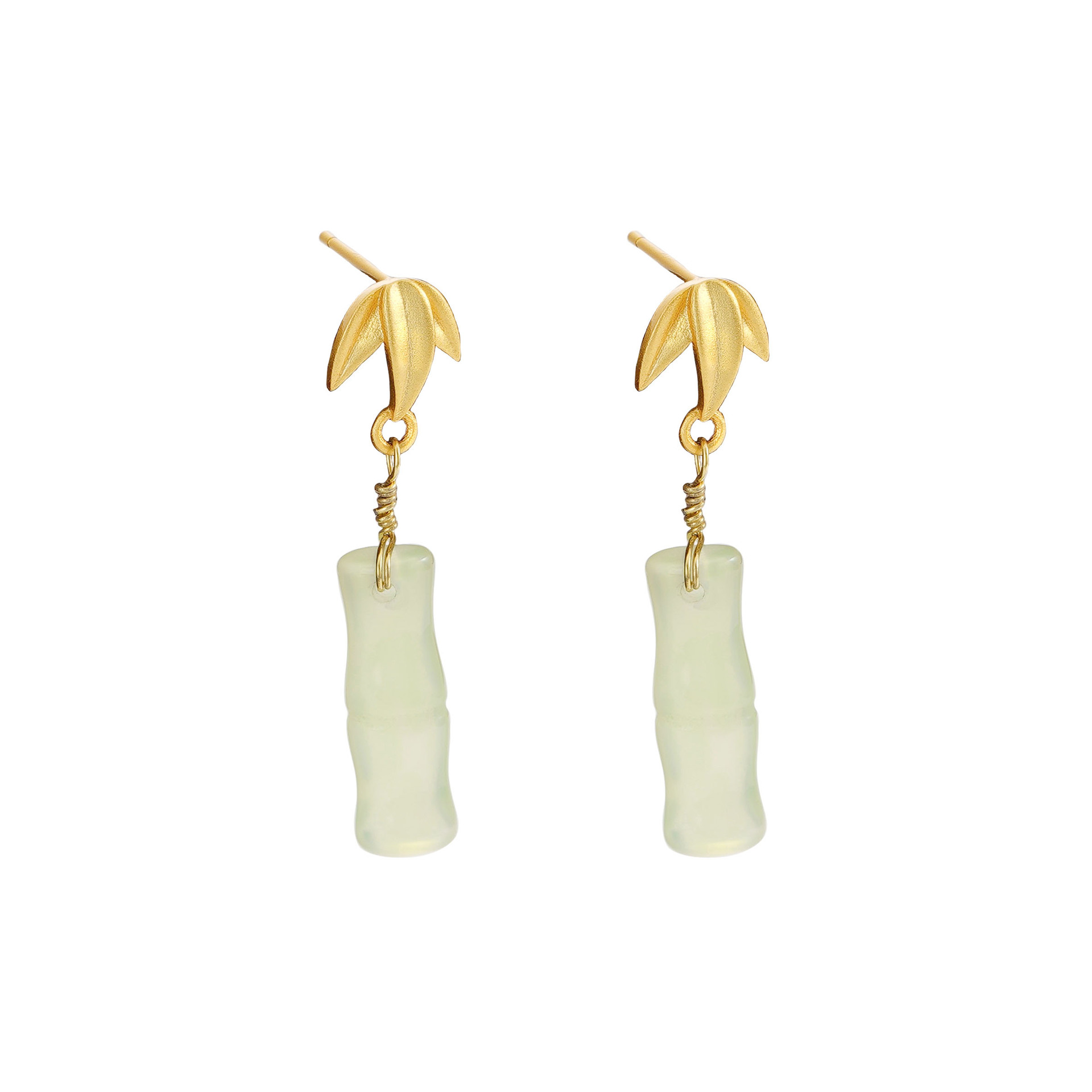 925 sterling silver chalcedony earrings - golden