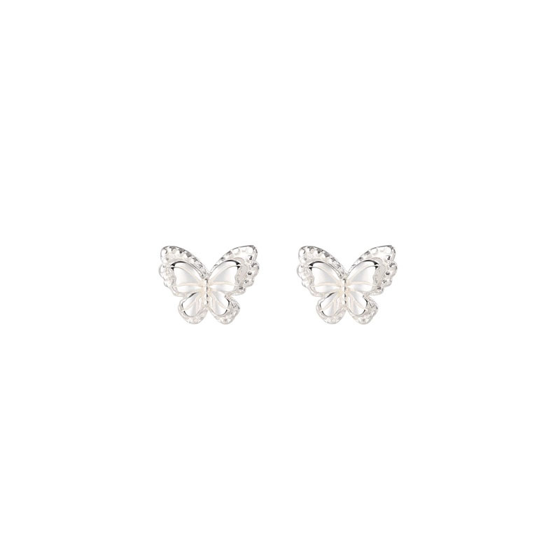 999 Silver Butterfly shaped Earrings - Silvery