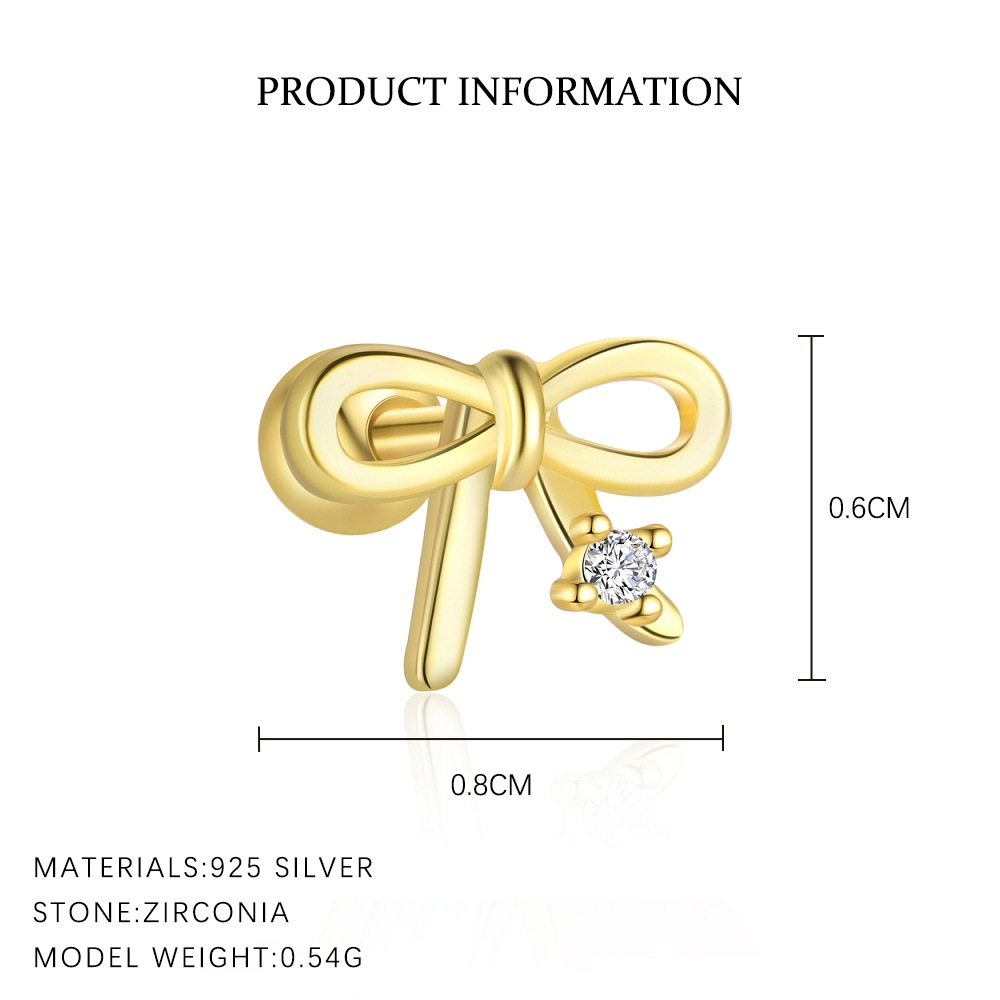 S925 Sterling Silver Zircon Round-Stud Earrings