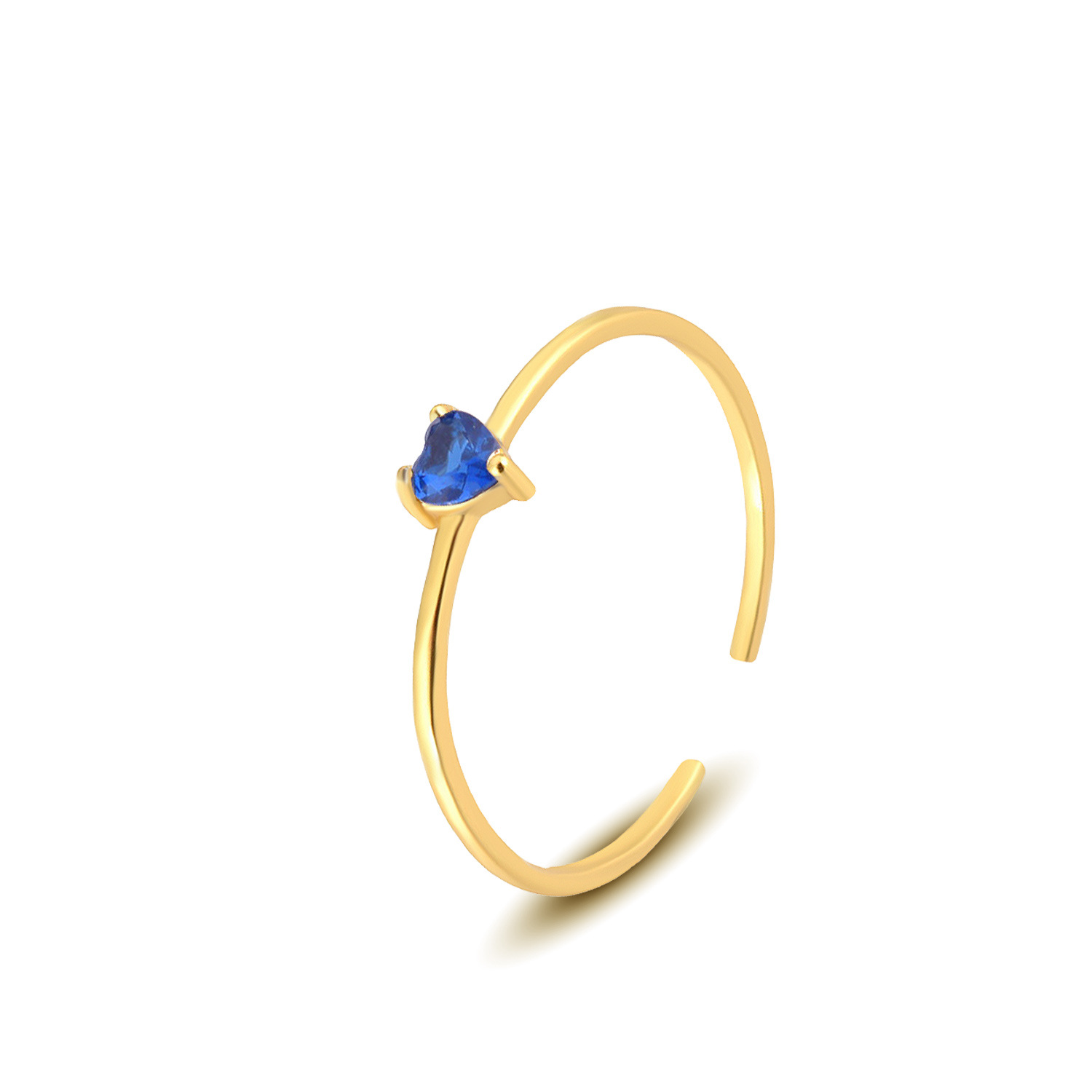 S925 Sterling Silver Heart-Shaped Colorful Zircon Ring