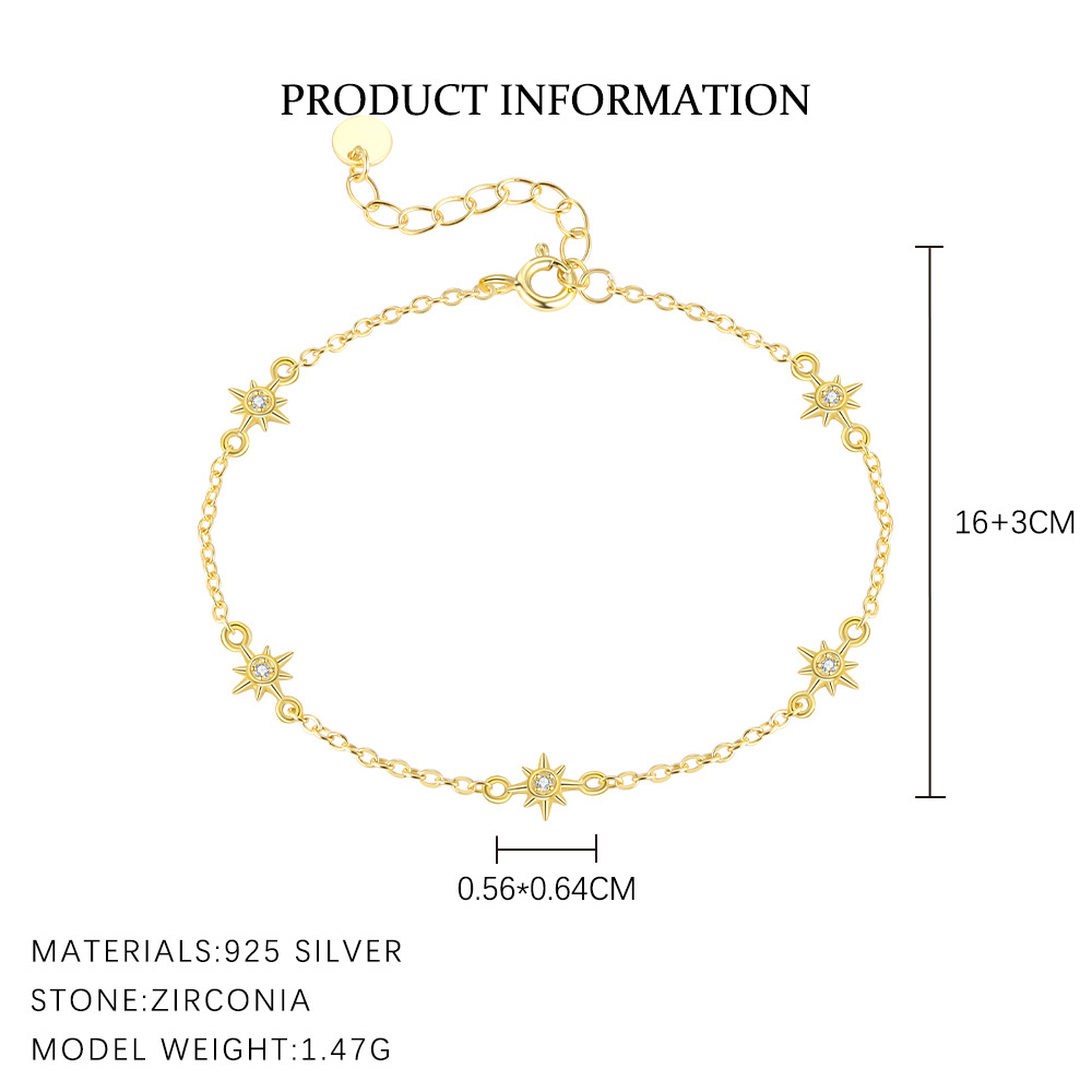 S925 Sterling Silver Bracelet Set with Zirconia