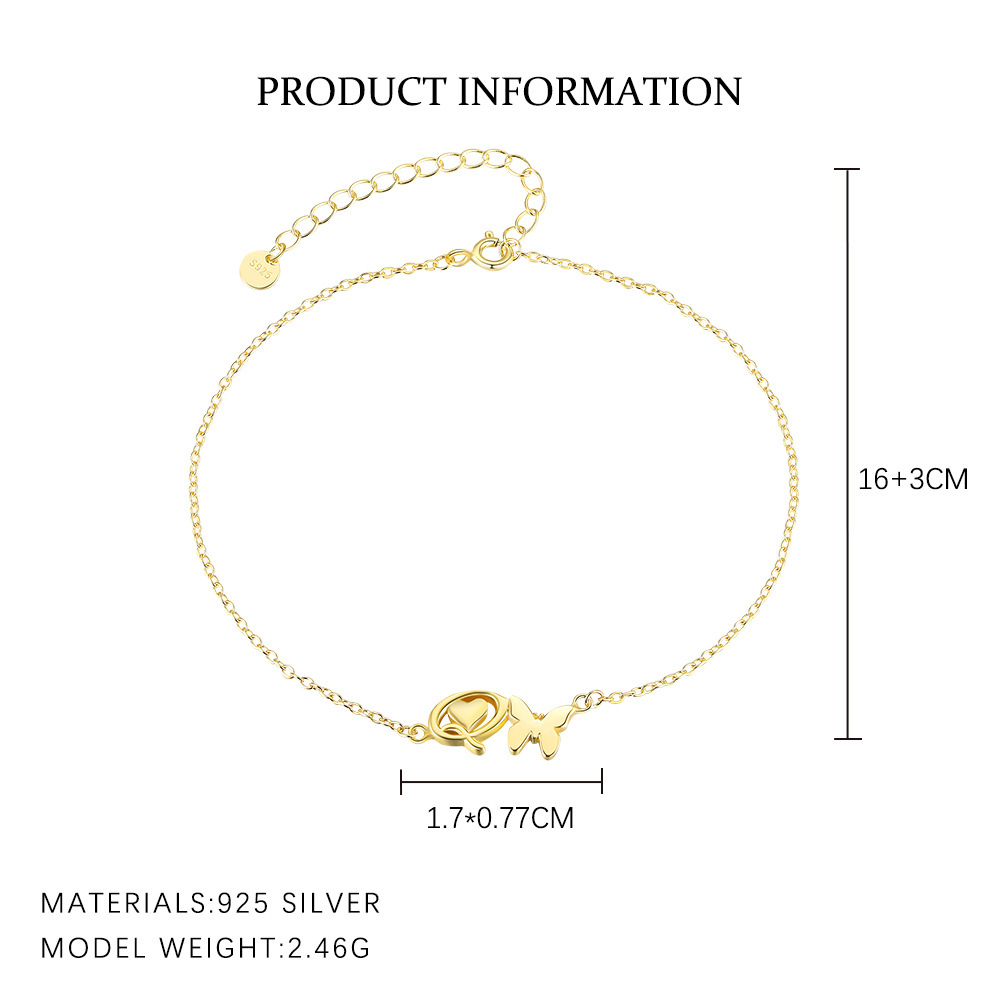 S925 Sterling Silver 26-Letter Bracelet