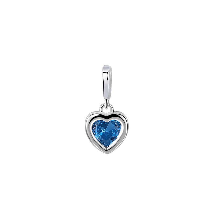 925 Sterling Silver Heart-Shaped Zirconia Pendant