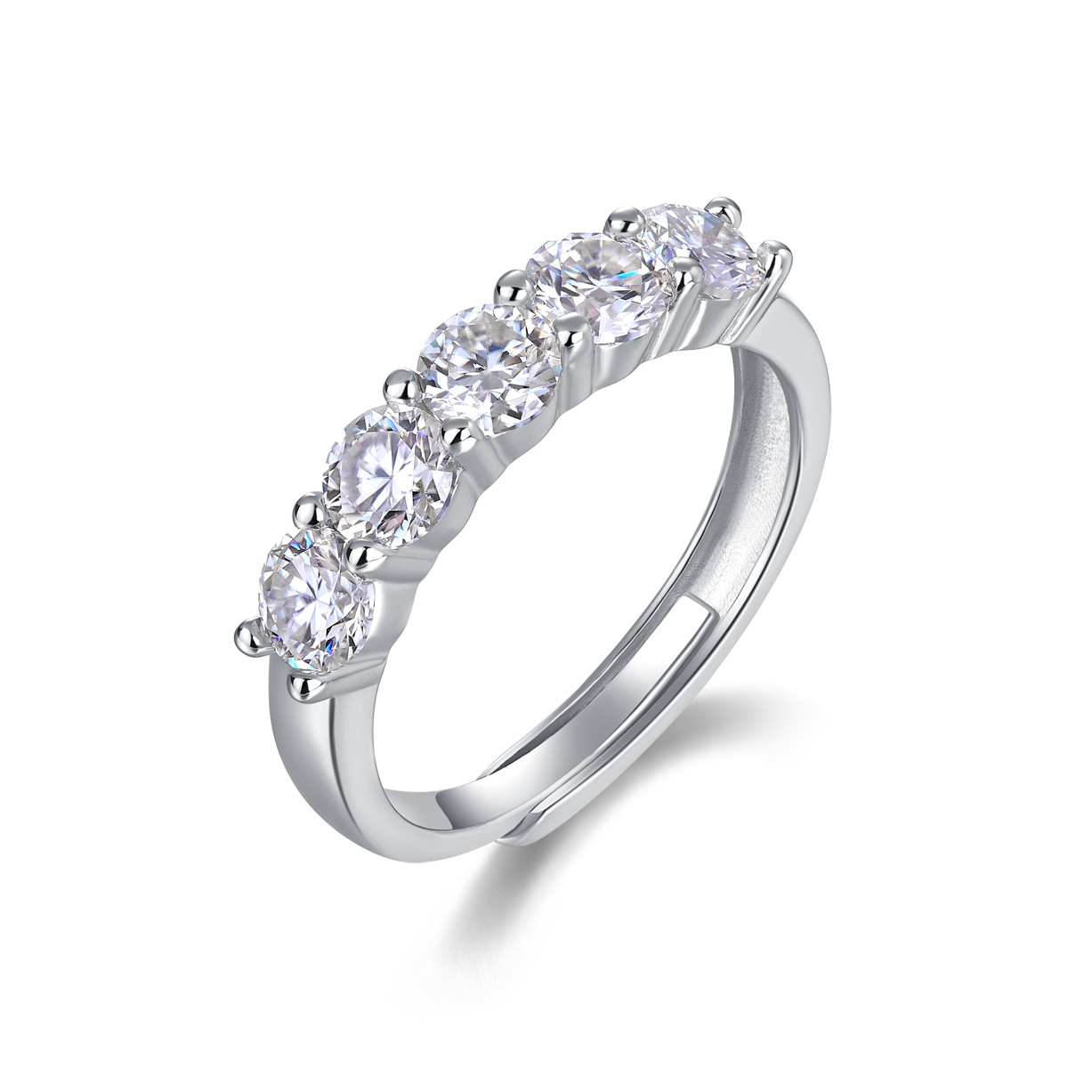 S925 Silver Stackable Moissanite Ring