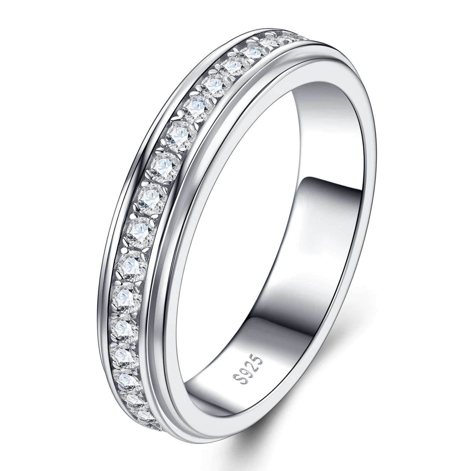 S925 Silver Moissanite Full-Eternity Ring