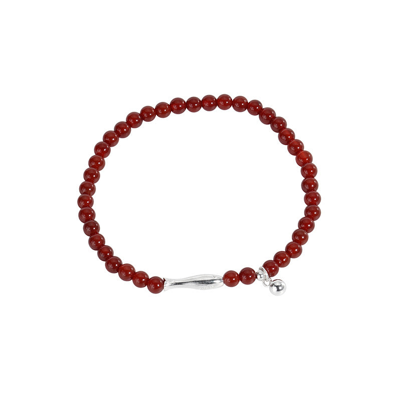 S925 sterling silver red agate bracelet