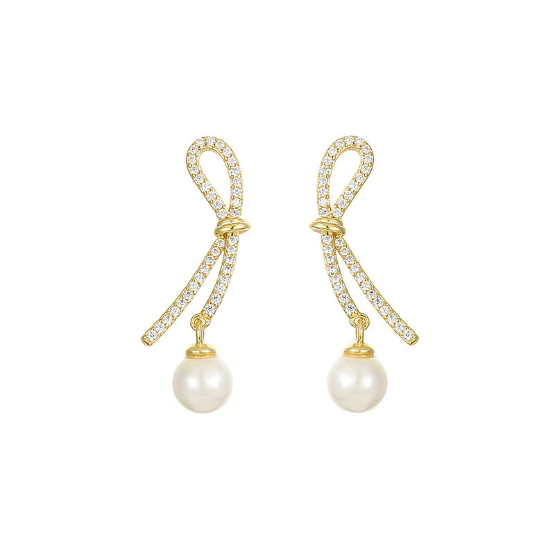 925 sterling silver ribbon shaped earrings